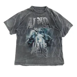 Alpha Wolf Howling Vintage Graphic T-Shirt, Retro Wolves 90s Style, Rap Style Shirt, Wolf Emo Meme Shirts, Funny Tee Gifts, Wolf Sigma