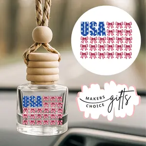 USA Bows As A Flag Scented Car Air Freshener- Long Lasting Car Diffuser- Printed Hanging Car Diffuser