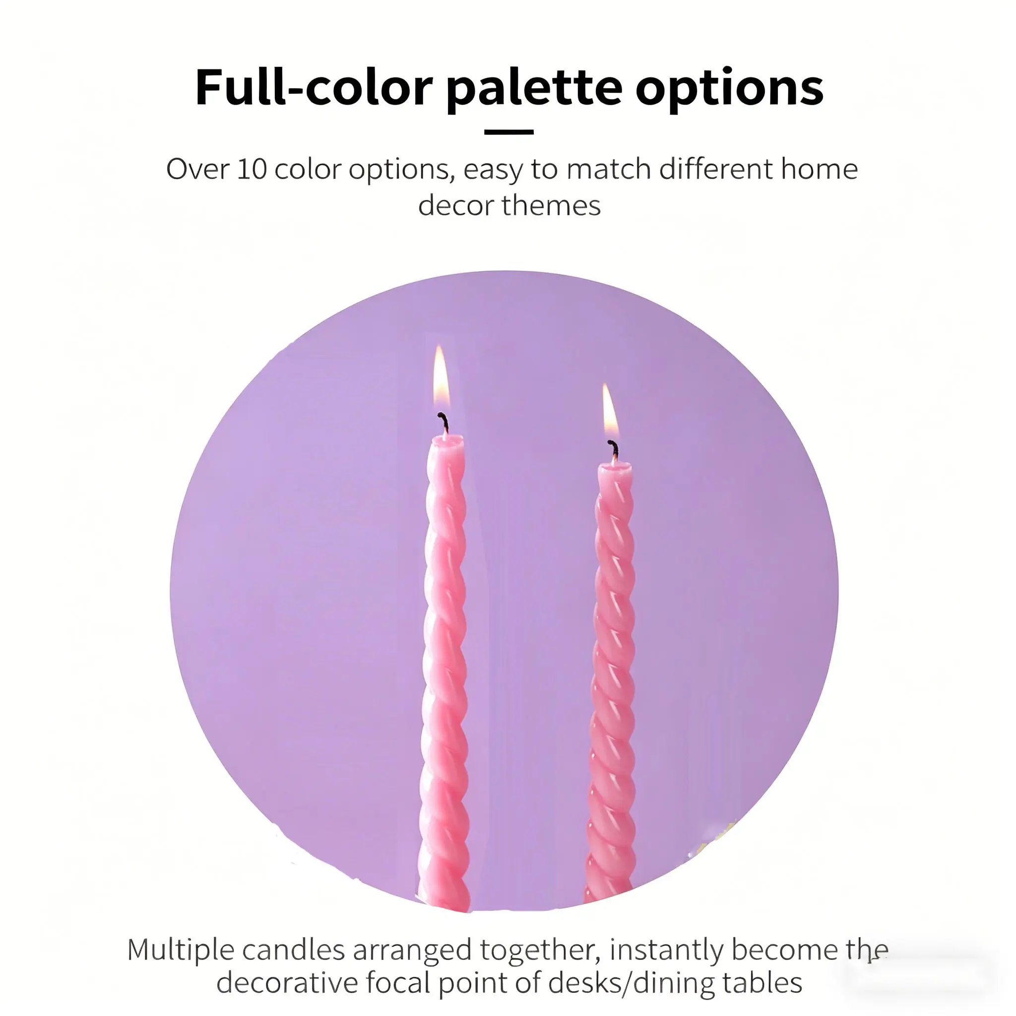 Morandi Color Spiral Rod Scented Candles, Handmade 3D Twisted Texture, Low Saturation Macaron Tone, Modern Home Decor, 1 Hour Burn Time