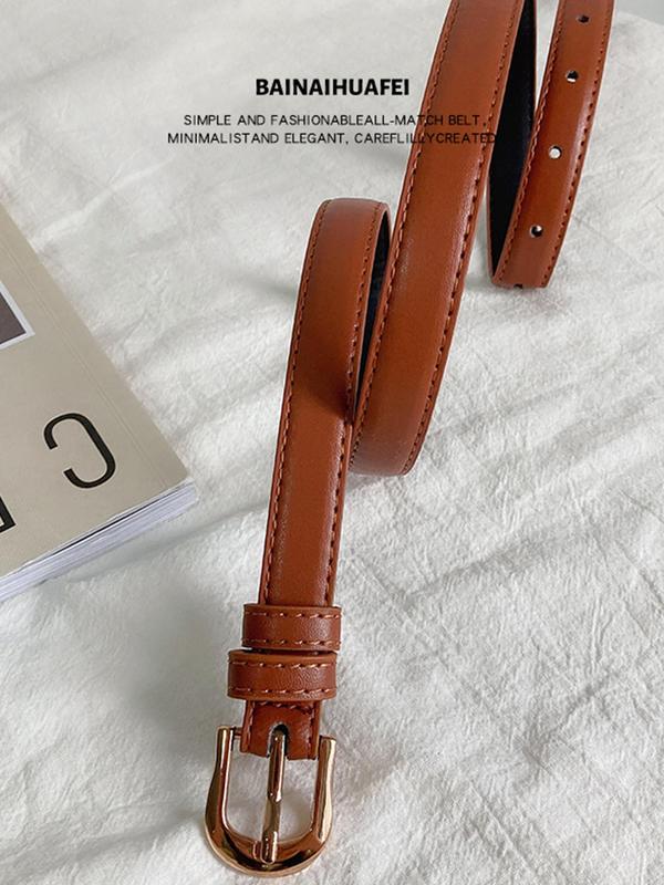 Women's Minimalist Casual Plain Color PU Leather Belt, Vintage Trendy Belt, Fashionable Versatile Belt for Jeans & Dress Decoration Women's Minimalist Casual Plain Color PU Leather Belt, Vintage Trendy Belt, Fashionable Versatile Belt for Jeans & Dress Decoration