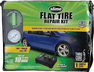 Flat Tire Puncture Emergency Kit, Includes Sealant and Tire Inflator Pump, Analog, Suitable for Cars and Other Highway Vehicles, 10 Min Fix
