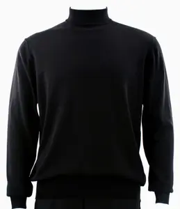 Elysium Threads Collection: Black Cotton Tencel Mock Neck Sweater - FINAL SALE Medium