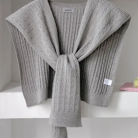 Women's Solid Color Knitted Shawl, Soft Warm Shawl, Casual Versatile Scarf for All Seasons, Fashion Accessories for Women & Girls