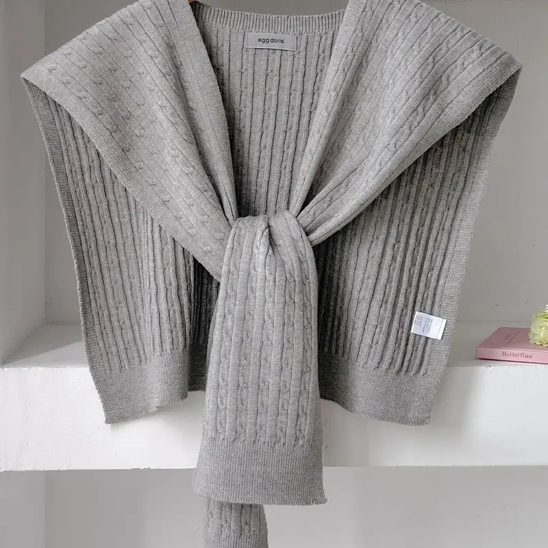 Women's Solid Color Knitted Shawl, Soft Warm Shawl, Casual Versatile Scarf for All Seasons, Fashion Accessories for Women & Girls