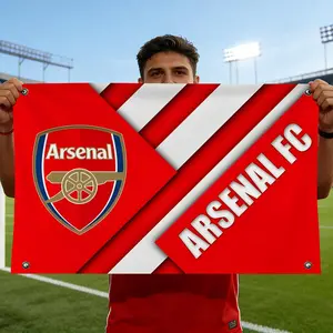The Arsenal Football Club Flags Flag - Ultra Soft Skin-Friendly Machine Washable Fade Resistant Banner | HD Print Lightweight Durable Outdoor Indoor Garden Flag