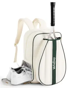 Quilted Tennis Bag for Women Men- Large Tennis Backpack Holds 2 Rackets with Ventilated Shoe Compartment & Wet Pocket