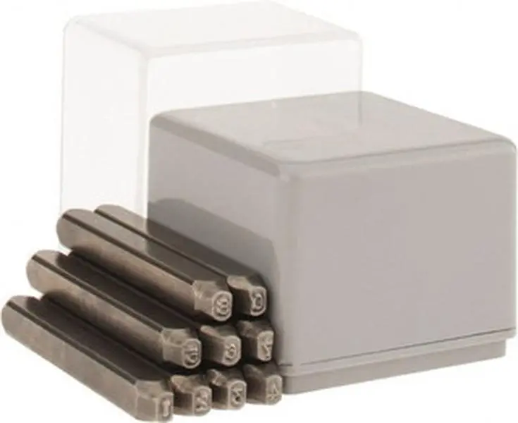 C.H. Hanson 9-Piece 3/32" Reverse Character Steel Stamping Set - Office Stamping Tool with Figures, Model 25541, UPC:081834255415, UNSPSC:23251807