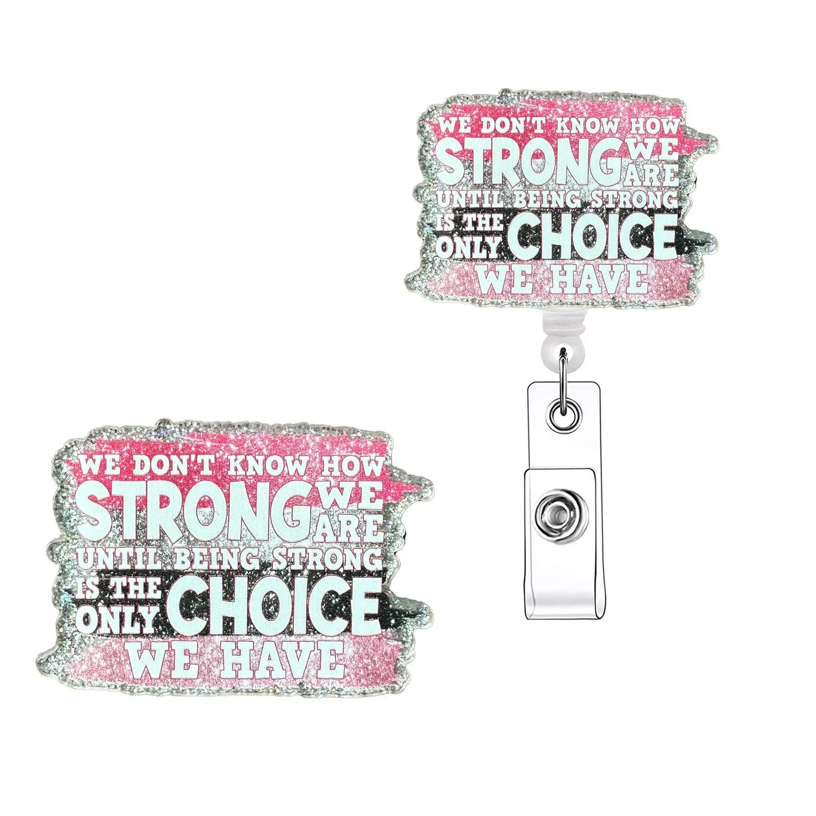 Retractable Badge Reel, 1 Count Letter Pattern Acrylic Id Holder with Clip for Nurses, Doctors, Students & Office Staff, Nursing Student Badge Reel, Badge Reels Retractable, Retractable Badge Holders