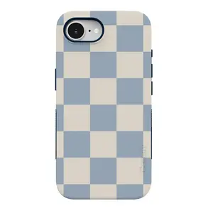 Casely iPhone 17e Case | Fit Check | Light Blue Checkerboard  | Bold Protective Design | Compatible with MagSafe