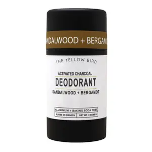 Sandalwood Bergamot Activated Charcoal Deodorant -Non Irritating Original Formula Made in the USA