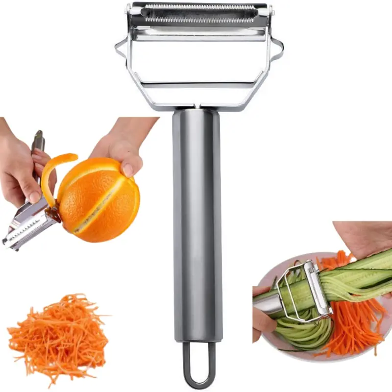 Ultra Vegetable Peeler Stainless Steel Slicer , Potatoes Peeler Slicer Shredder Stainless Steel Multifunctional peeler with for Carrot Melon Gadget Vegetable Fruit