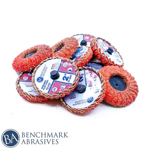 2" Curved Quick-Change Disc Ceramic Flap Discs, Metal Polishing Wheels for Hand Tool Cutting & Finishing