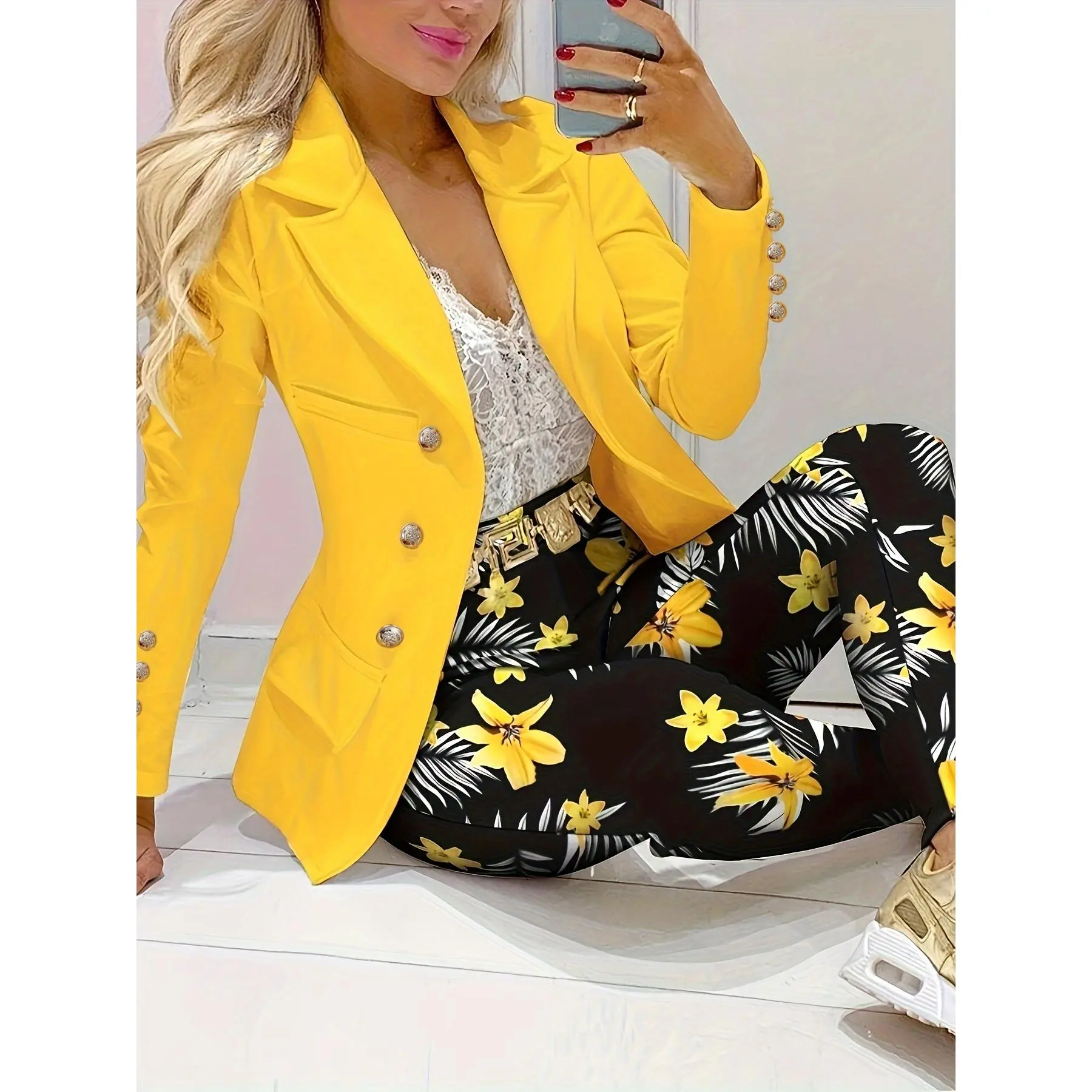 Directional Development 2023 New Casual Fashion Suit Women's Suit Printed Suit