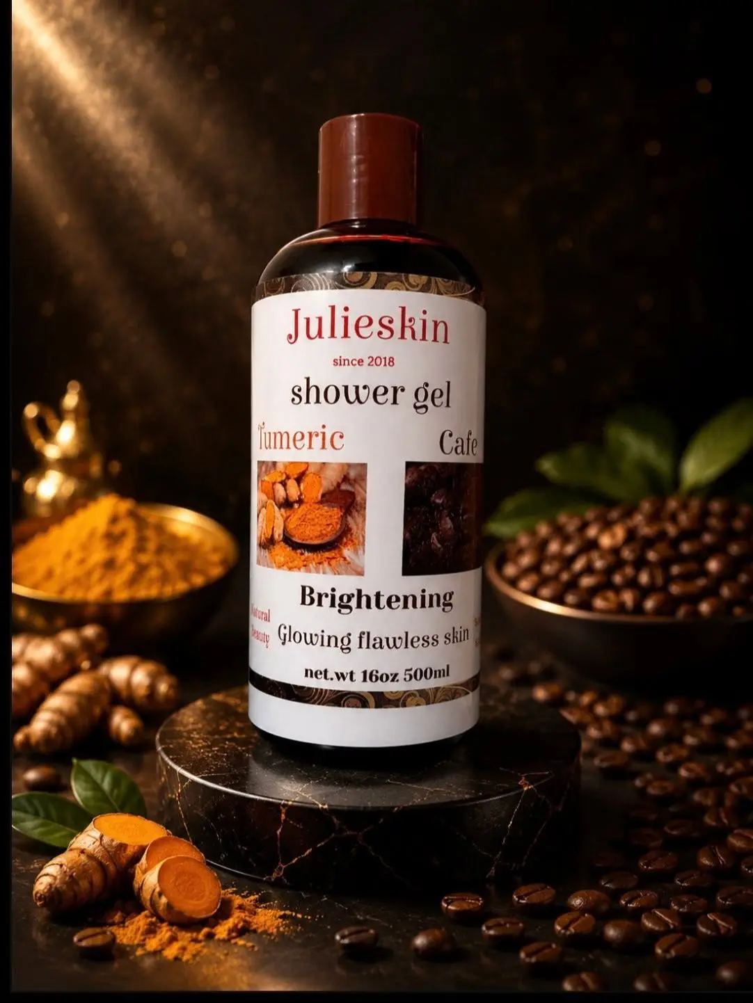 shower gel tumeric and cafe