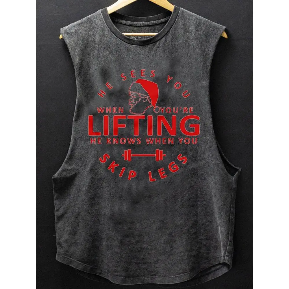 he sees you when you're lifting SCOOP BOTTOM COTTON TANK