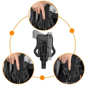 Polymer Pa66 Glock Gun Holster Compatible with Glock 9mm Sw40 357 Rail, Durable and Secure Fit, Ideal for Tactical Use