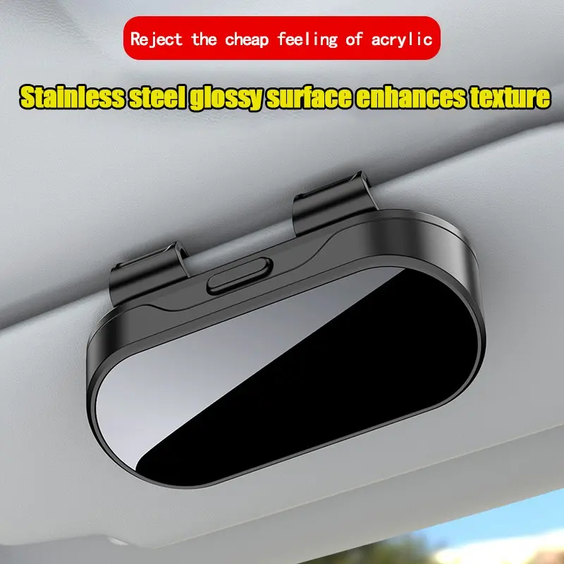 Mirror Finish Multi-Functional Sunglasses Case, Car Dashboard Sunshade Holder, Sun Visor Organizer, Ticket Card Storage Box, Premium Universal Sunglass Stand, Car Organization Accessories, Durable Auto Accessory, Sunglasses Holder For Car