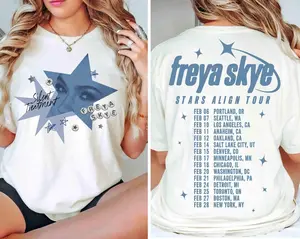 2sided Freya Skye Silent Treatment Shirt, Stars Align Tour 2026 Festival Tee, Channel Zombies 4 Nova Bright, Freya Skye Concert Music