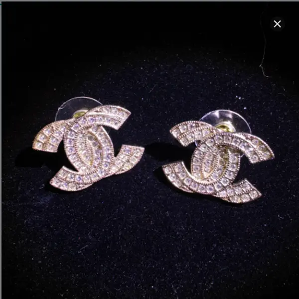 Pre-owned Chanel Double C Diamond Stud Earrings（SZS 20929）