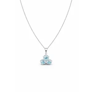 Tri Flower Blue Topaz Necklace