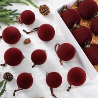 18 Pcs - Wine Red Xmas Balls, 3.15", 2.76", 2.36"
