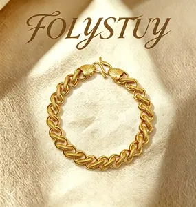 [12mm by 8.5inch Dragon Bone Bracelet]【FOLYSTUY (YNW01)】Dragon Bone Bracelet Unisex Elegant Design for Women or Men