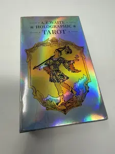 A.E. Waite Holographic Tarot Rainbow Foil 78 Card Deck with Vibrant Holographic Design for Enhanced Reading Experience