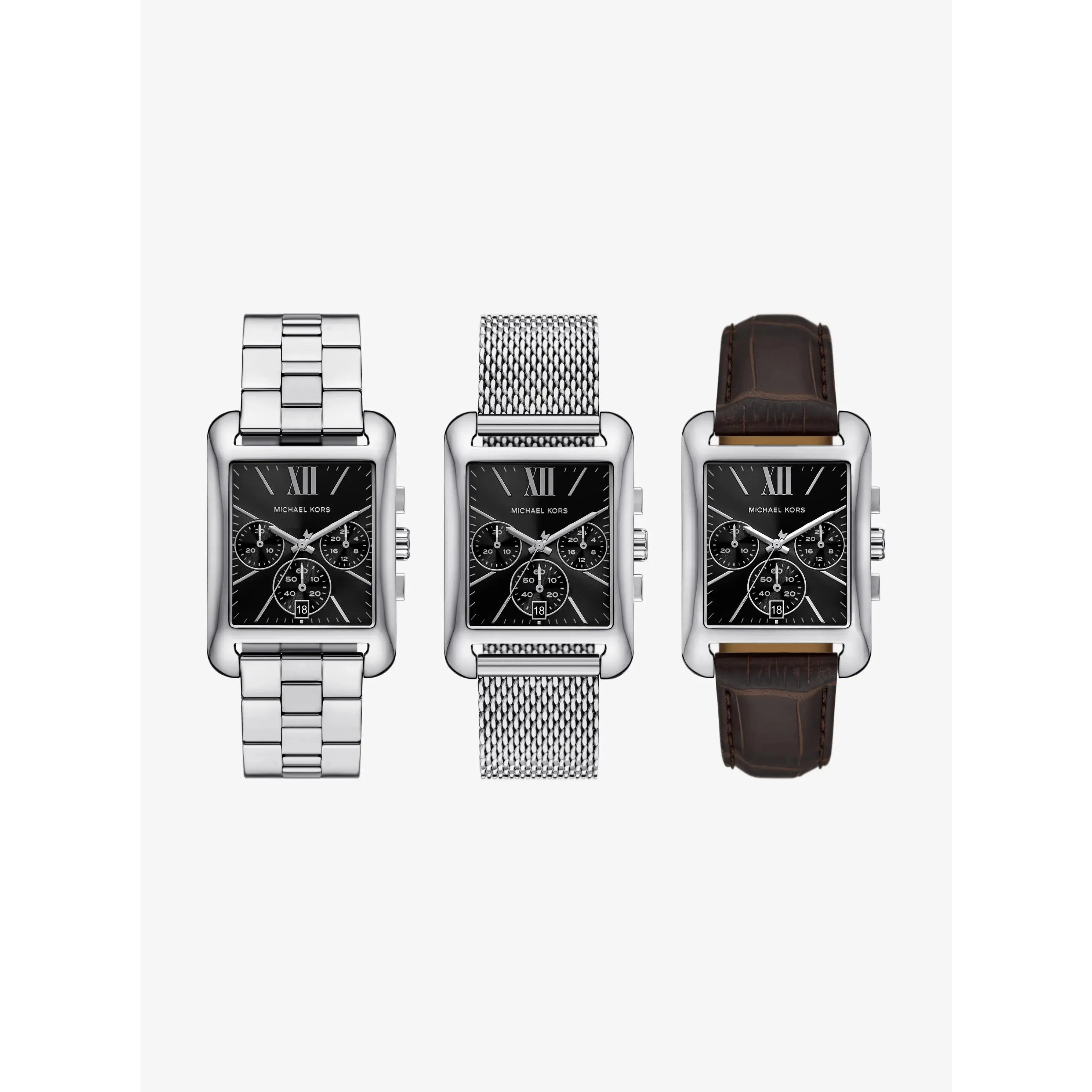 Monroe Silver-Tone Watch Strap Set