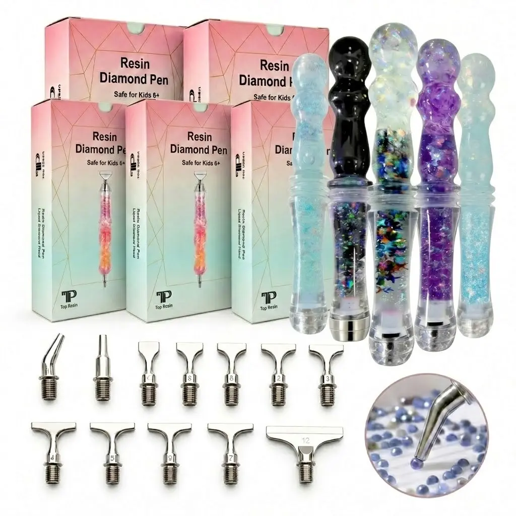 Gift Box Set (Multiple Styles)-Liquid Glitter Diamond Painting Resin Drill Pen – Stress Relief Tool for Diamond Art Lovers, Essential DIY Needlework Pen, Pens Craft Diy Kit