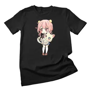Womens Anime and Cats Lover for Teen Manga kawaii Graphic Otaku T-shirt
