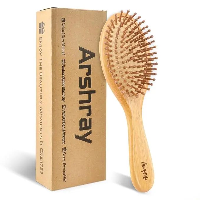 LOVE HOME Bamboo Hair Comb with Natural Teeth - Multi-Functional Grooming Tool for All Genders with Coarse, Fine, Curly, Wavy Hair, Grooming Tools