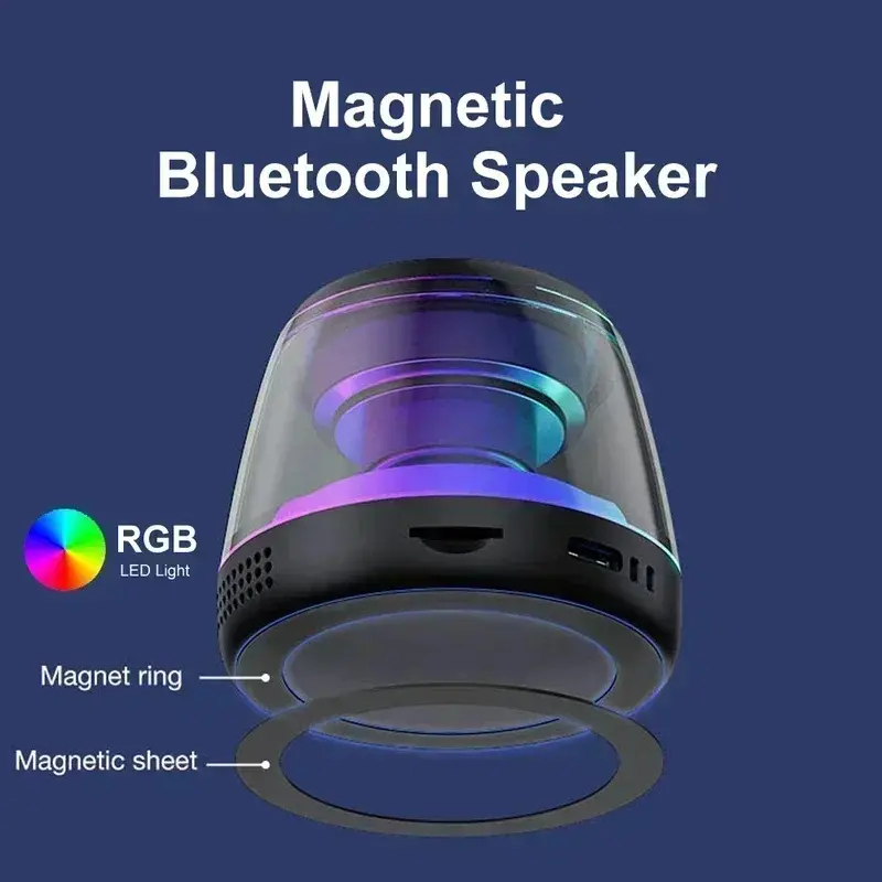 Magnetic Bluetooth Speaker RGB Mini Portable Speaker Magnetic Phone ...