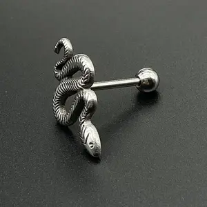 [Limited time event] Snake tongue studs dark unique style free wild cool punk jewelry piercing piercing jewelry