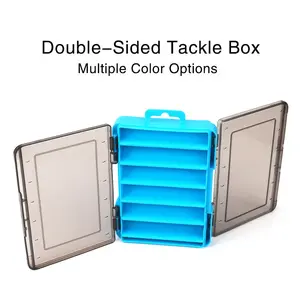 Double-Sided Lure Box, 2 Colors Available, Compact Design, Abs Material, Durable, Breathable Drain Holes, Fishing Gear Organizer