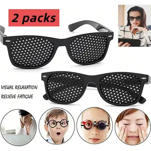 Pinhole Training Glasses for Focus Exercises & Screen Relief Unisex Pinhole Glasses for Vision Training Myopia Astigmatism Correction eye fatigue correction glass black men lightweight eyewear sunglass