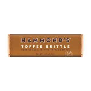 Toffee Brittle Dark Chocolate Gourmet Bars Snack Dessert