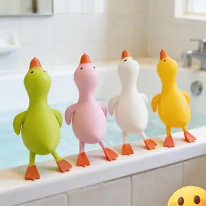 Random Color Squishy Duck Stress Relief Toy - Stretchable Squeeze Duck Fidget Toy, Slow Rebound Sensory Toy for Anxiety Relief, Kids & Adults Party Favors