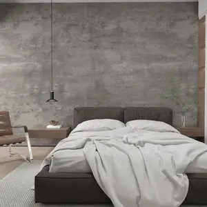 48"x354" Extra Wide Thick Large Size Light Grey Concrete Wallpaper Peel and Stick Industrial Gray Concrete Cement Contact Paper  Wall Sticker for Bedroom Garage Basement Store Walls