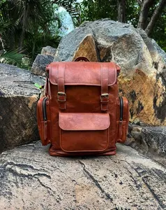 Leather Backpack, Personalized Travel Backpack Rucksack, Brown Leather Roll Top Backpack, Laptop Bag