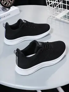Women's shoes, sports shoes, athletic running shoes, fly woven breathable single shoe, mesh surface, simple running shoes, Breathable Running Sneakers