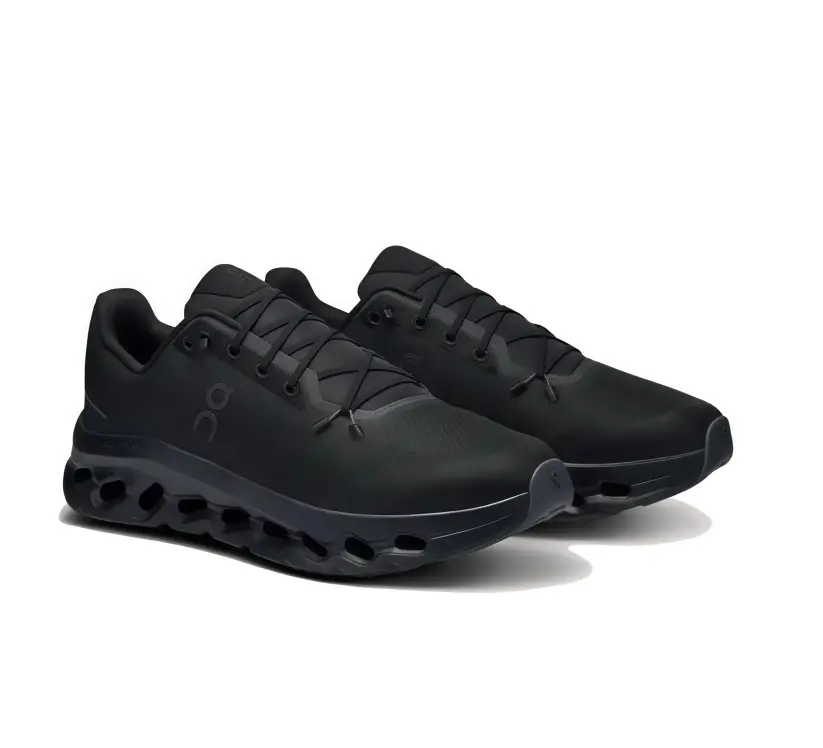 Unisex Solid Black Mesh Sneakers Brand New Sealed with Original Shoe Box Hollow Wave Cushioning Midsole Non Slip Wearproof Outsole Daily Jogging Casual Footwear For Men Women Outdoor Office Outfit