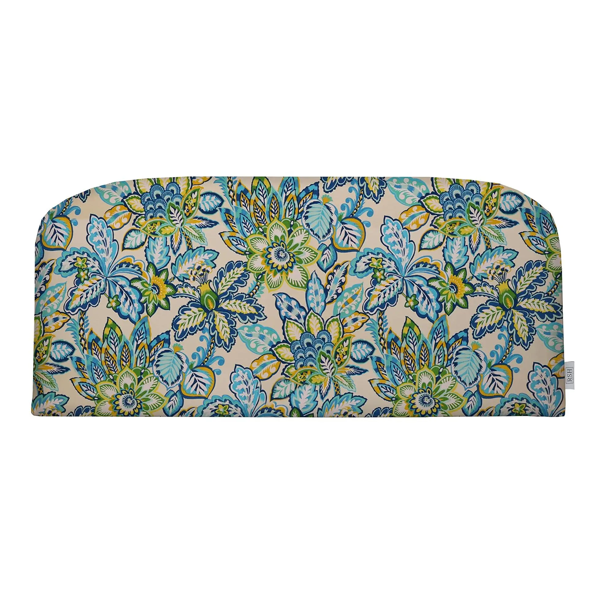 RSH Décor Teal Blue Floral Foam Cushion For Wicker Loveseats