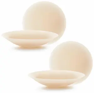 Seamless Non-Adhesive Nipple Covers for Women Reusable Breast Pasties Ultra Thin Invisible Silicone Bra Beige