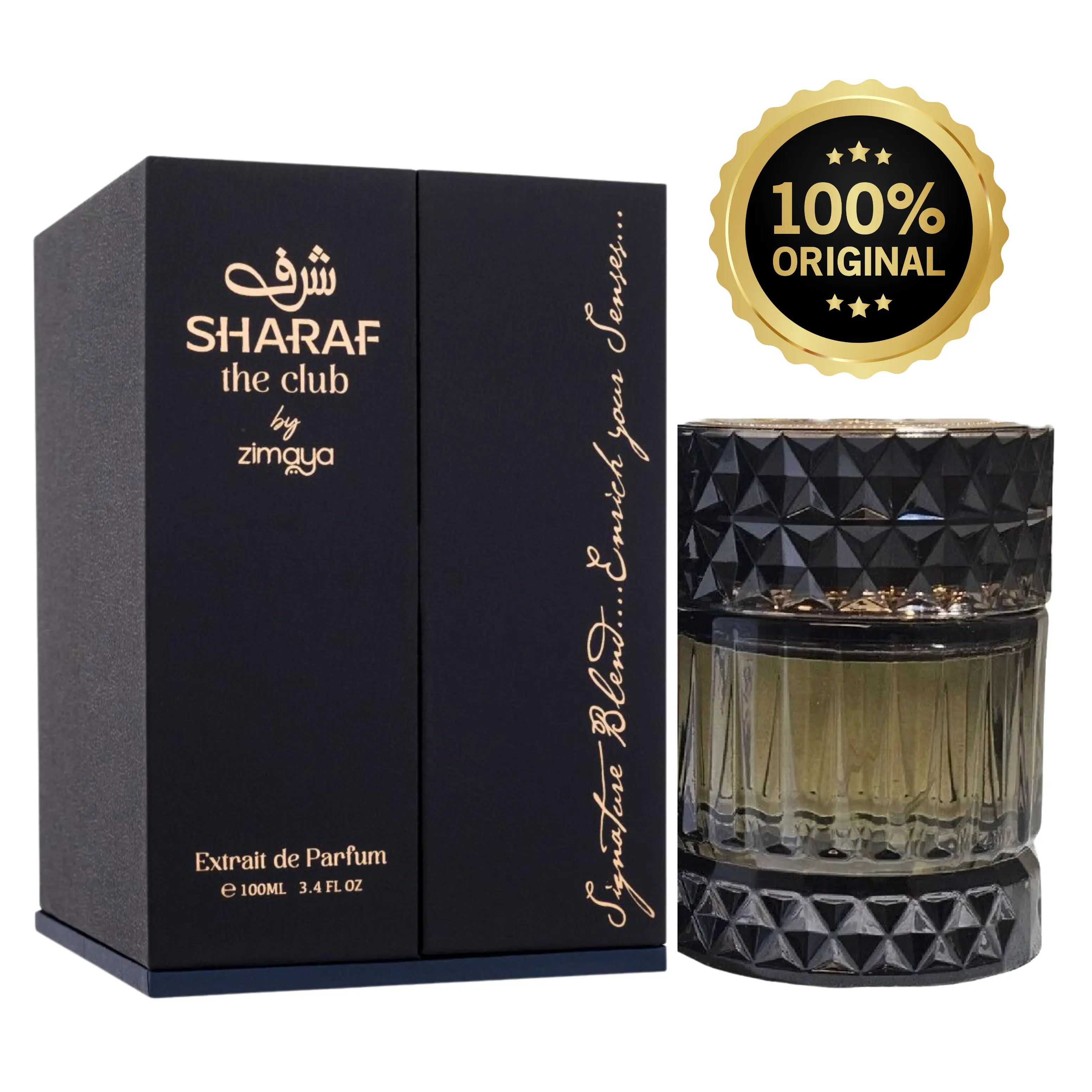 Zimaya Afnan Sharaf The Club Unisex Arabian Perfume Fragrance Extrait de Parfum (100ml/3.4oz) - Aromatic Fruity Signature Blend, Captivating Fragrance, Ideal Gift for Lasting Impressions, Arabic Perfume Fragrance
