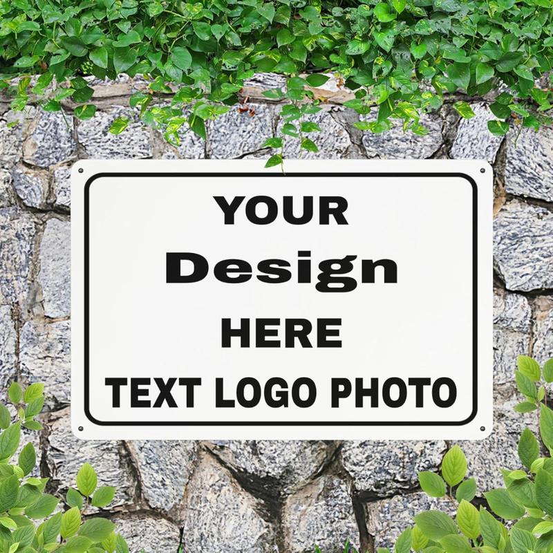 Custom Signs,Personalized Metal Signs for Office, Business,Workplace,Home,Yard,Arrow Signs,Shields,Love Signs,Decorative Slogans, Upload Images or Text,12 Colors,7 Styles (16x12Inch-Horizontal) B