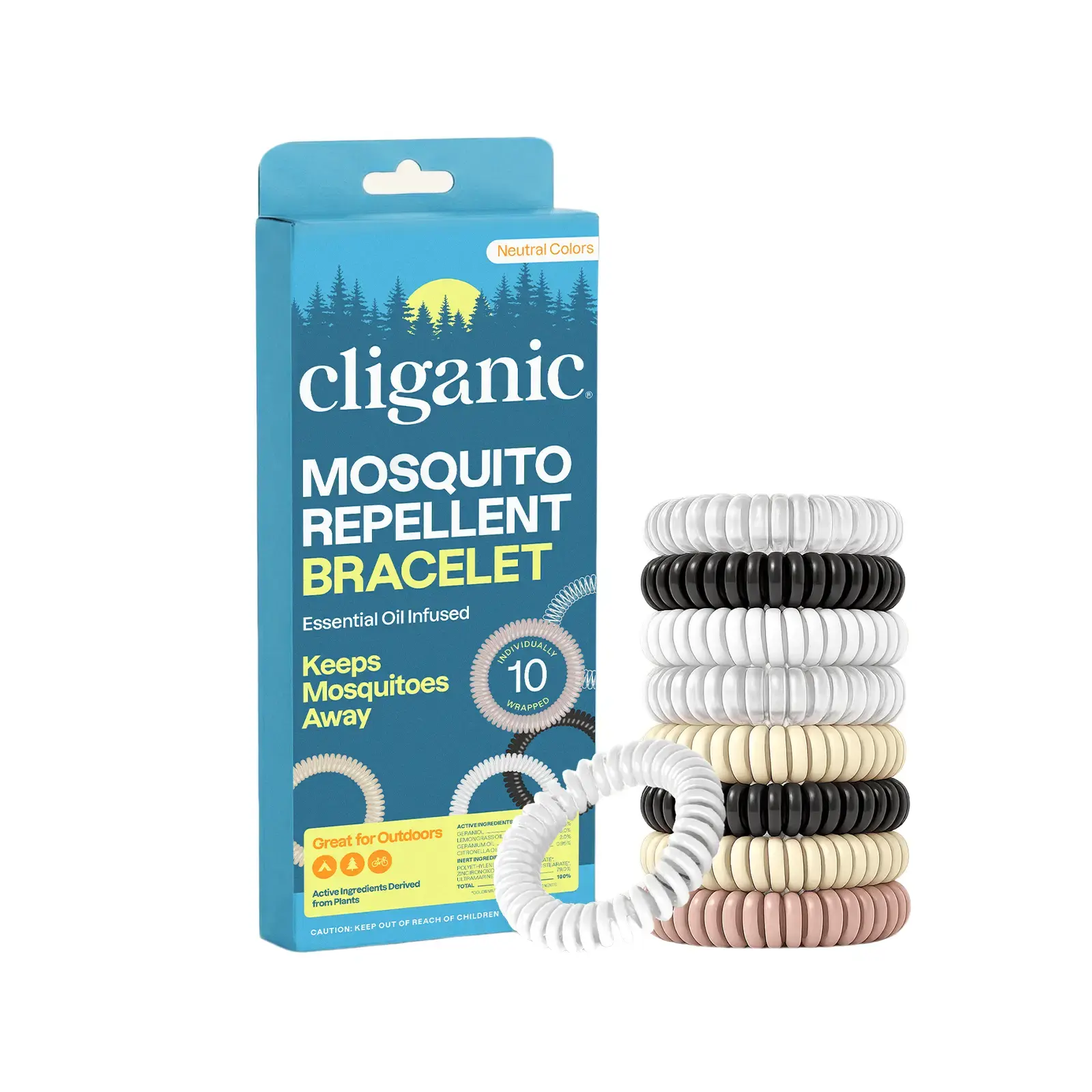 60 Pack Mosquito Repellent Bracelets - DEET Free Natural Wristbands For Outdoor Protection