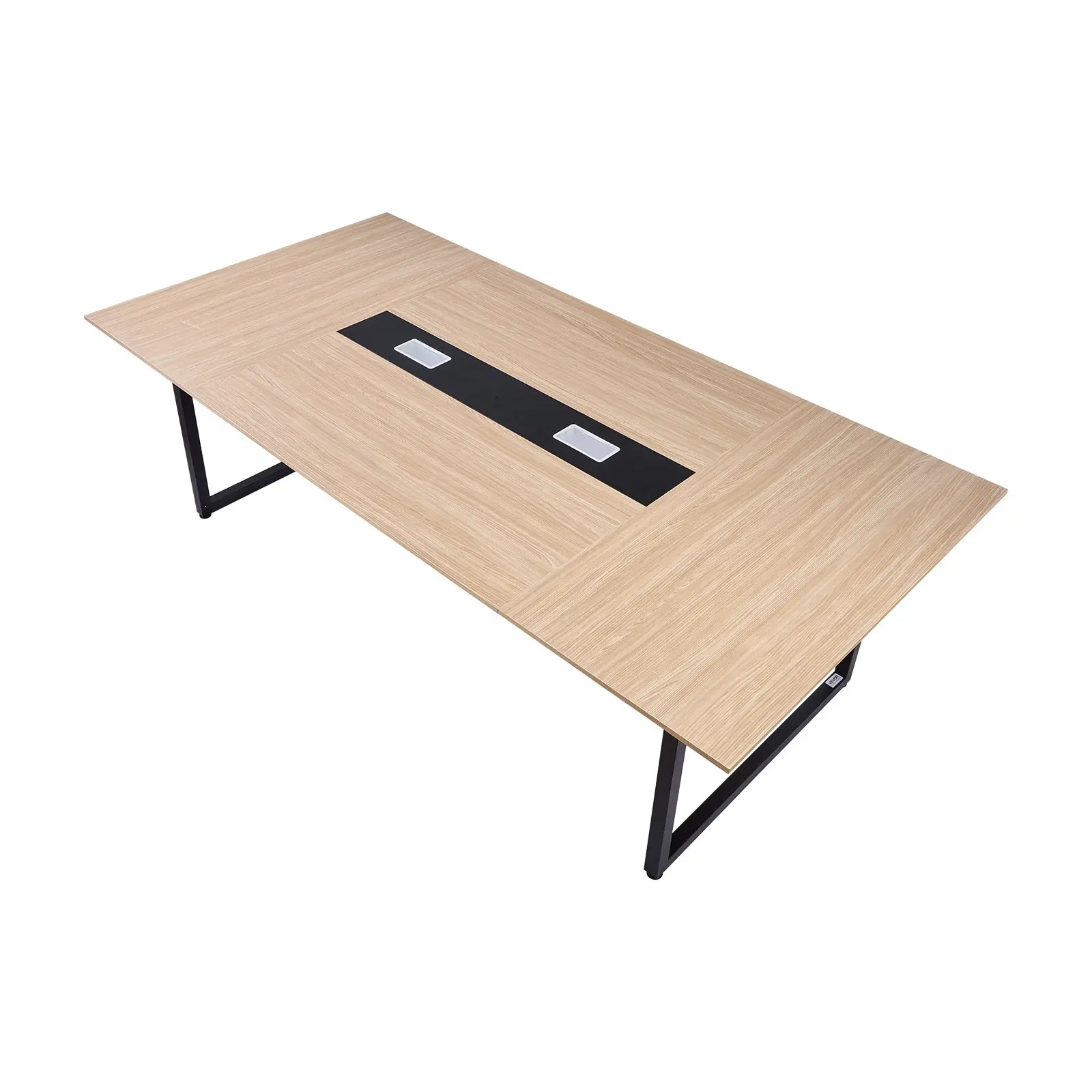 VEVOR 8 ft Rectangle Conference Table, Modern Office Meeting Desk with Stable Metal Legs, Seats 10 People, Simple Setup Assembly Required, Ideal for Office & Boardroom, Brown (Summerfinds)