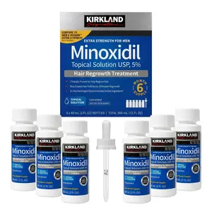 Kirkland Minoxidil 5% Hair Care Serum - Premium Men's Grooming & Daily Personal Care Drops with Precision Dropper - Complete Routine Set