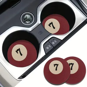Billiards Pattern Car Coaster, Non-slip Car Cup Holder Mat, Car Interior Protective Decorative Accessories, Car Interior Accessory for Men & Women, Car Interior Ornaments