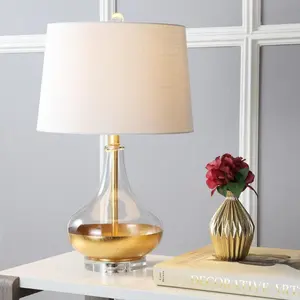 JONATHAN Y West Glass LED Table Lamp , for bedroom, living room, foyer, hallways, dining room, dorms